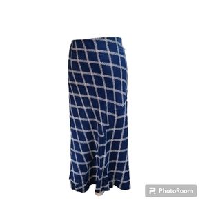 NWT Ava & Viv Blue and White Midi Skirt, Size 2x